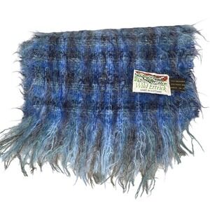 Wild Ettrick Made in Scotland Mohair/Wool Scarf Blue‎